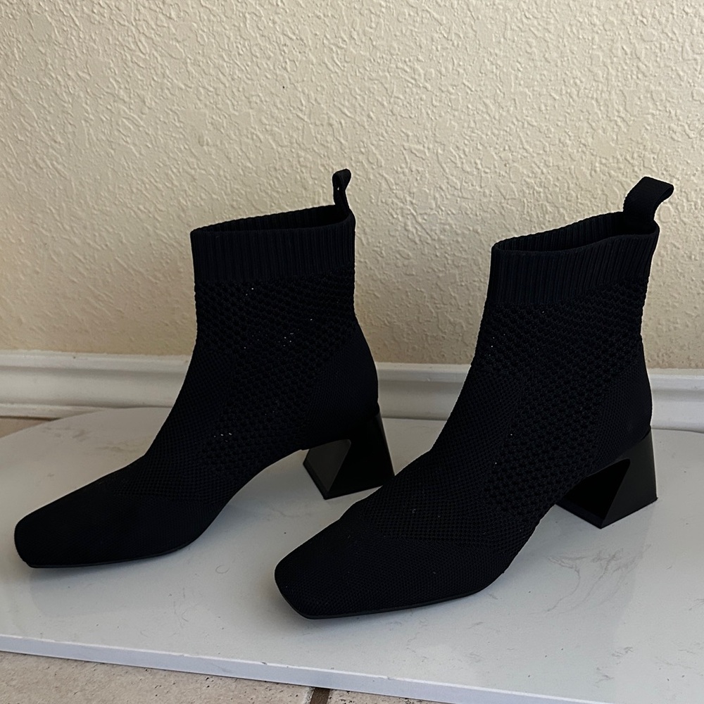 Vivaia Black Knit Ankle Booties - Picture 3 of 8